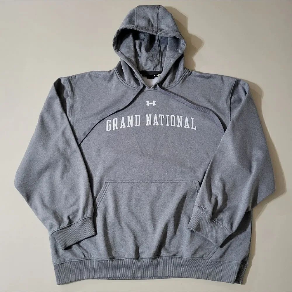 Under Armour Storm Men's Gray Hooded Grand National Pullover Sweatshirt